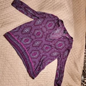 Sheer 3/4 sleeve banded bottom mandala boho